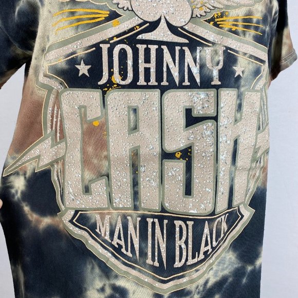 Johnny Cash S Man In Black Multicolor Tie Dye Graphic T-Shirt Tee Short Sleeve - Picture 5 of 12